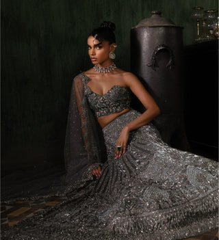 Gray oraan lehenga set