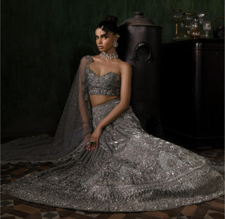 Gray oraan lehenga set