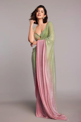 Pink aaliyah seher saree set