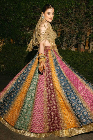 Lehenga Set for Indian Weddings – Multicolor Kalidar Harness by Itrh