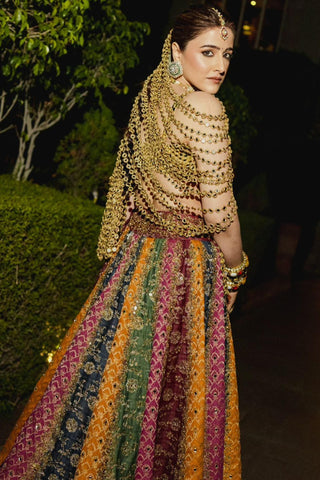 Lehenga Set for Indian Weddings – Multicolor Kalidar Harness by Itrh