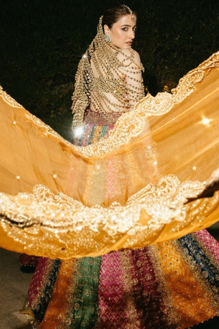 Lehenga Set for Indian Weddings – Multicolor Kalidar Harness by Itrh