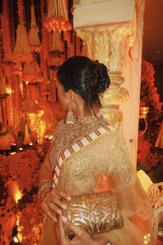 Saree Indian Wedding - Yellow Kahani Organza Saree by Itrh