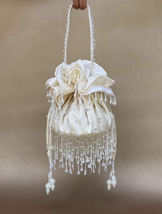 Potli Bag Festive Wear - White Anaar Potli Bag by Plode