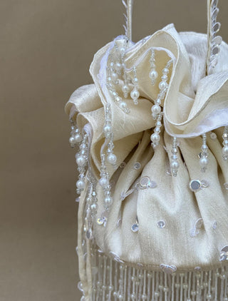 Potli Bag Festive Wear - White Anaar Potli Bag by Plode