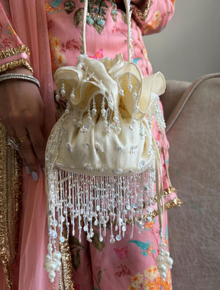 Potli Bag Festive Wear - White Anaar Potli Bag by Plode
