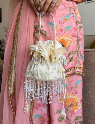 Potli Bag Festive Wear - White Anaar Potli Bag by Plode