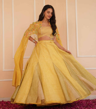 Yellow dil se ava tonal lehenga