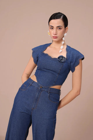 Blue denim co-ord set