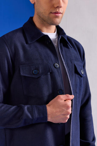 Suede Jacket Contemporary Wear – Navy Blue Jacket by Zazu
