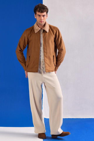 Suede Jacket Contemporary Wear – Brown Suede Jacket by Zazu