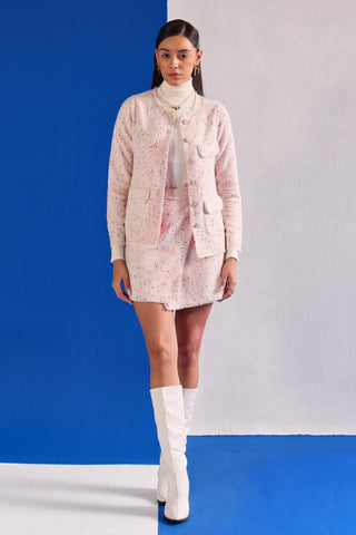 Tweed Co-ord Set Contemporary Wear – Pink Outfit by Zazu