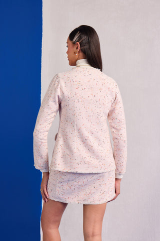 Tweed Co-ord Set Contemporary Wear – Pink Outfit by Zazu