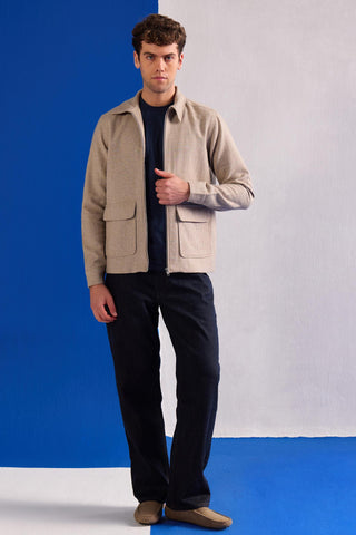 Utility Jacket Contemporary Wear – Beige Utility Jacket by Zazu