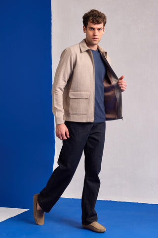 Utility Jacket Contemporary Wear – Beige Utility Jacket by Zazu