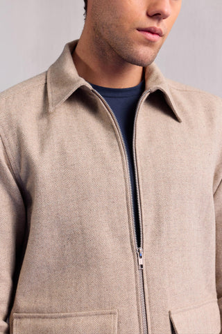 Utility Jacket Contemporary Wear – Beige Utility Jacket by Zazu