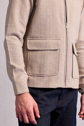 Utility Jacket Contemporary Wear – Beige Utility Jacket by Zazu