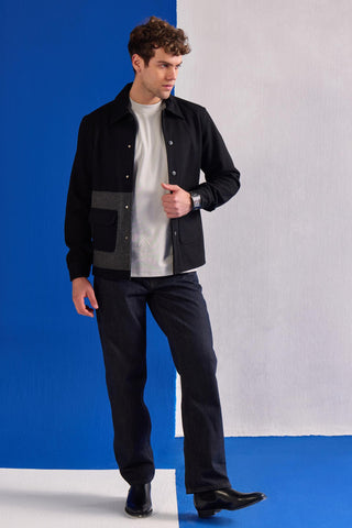 Herringbone Jacket Contemporary Wear – Black Herringbone Jacket by Zazu