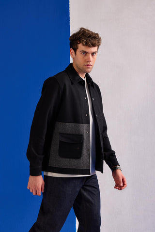 Herringbone Jacket Contemporary Wear – Black Herringbone Jacket by Zazu
