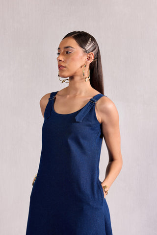 Striped Maxi Dress Contemporary Wear – Blue Striped Maxi Dress by Zazu