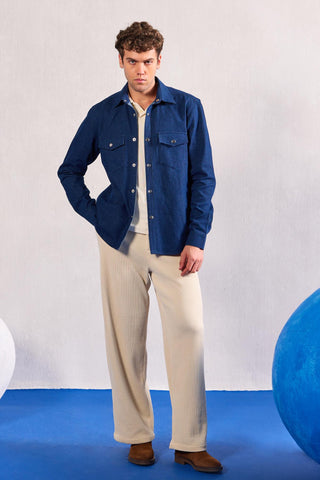 Denim Overshirt Contemporary Wear – Blue Denim Overshirt by Zazu