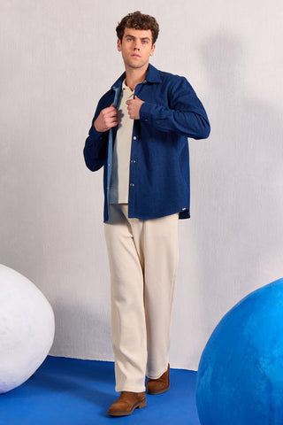 Denim Overshirt Contemporary Wear – Blue Denim Overshirt by Zazu