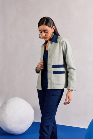 Tweed Jacket Contemporary Wear – Green Nautical Jacket by Zazu