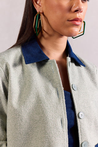Tweed Jacket Contemporary Wear – Green Nautical Jacket by Zazu