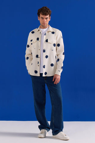 Polka Overshirt Contemporary Wear – White Polka Overshirt by Zazu