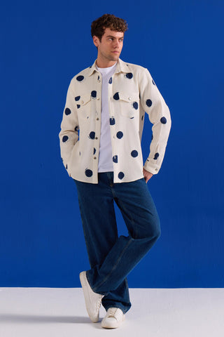 Polka Overshirt Contemporary Wear – White Polka Overshirt by Zazu