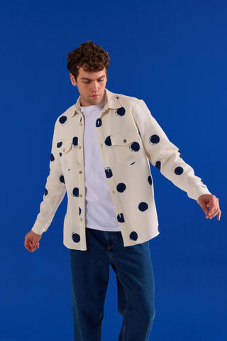 Polka Overshirt Contemporary Wear – White Polka Overshirt by Zazu