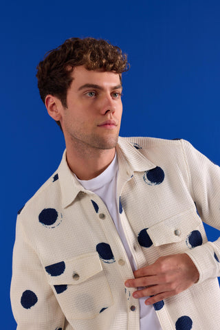 Polka Overshirt Contemporary Wear – White Polka Overshirt by Zazu