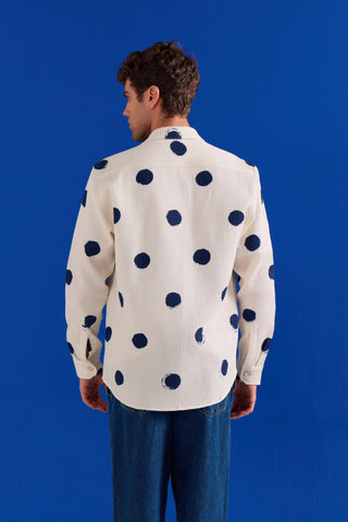 Polka Overshirt Contemporary Wear – White Polka Overshirt by Zazu