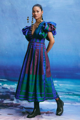 Dress – Contemporary Wear – Multicolor aqua prism by Payal & Zinal