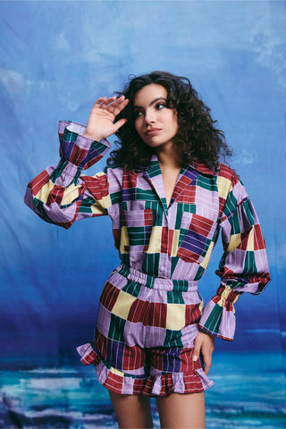 Shorts – Contemporary Wear – Multicolor coral by Payal & Zinal