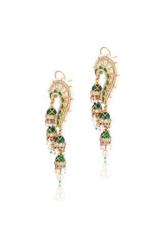 Earrings for Indian Weddings – Green Zareen by Amraani