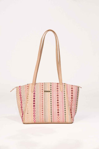 Multicolor zoey embroidered terra tote bag
