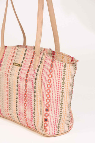 Multicolor zoey embroidered terra tote bag