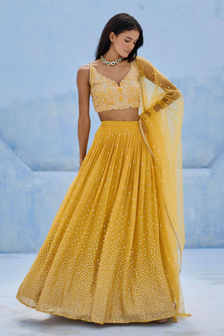 Lehenga Indian Wedding - Yellow Zohra Lehenga by Chamee & Palak