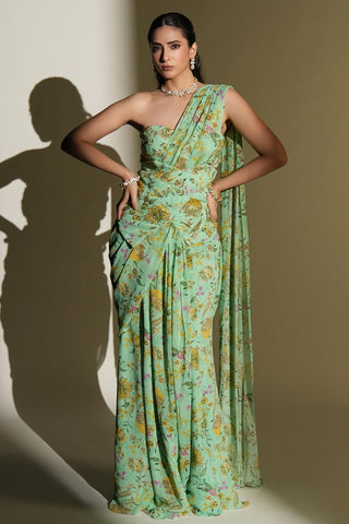 Saree Set Indian Wedding - Green Sienna Saree by Kiyohra