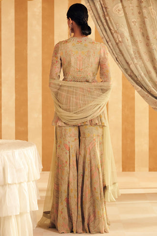 Green nashit hunar peplum set