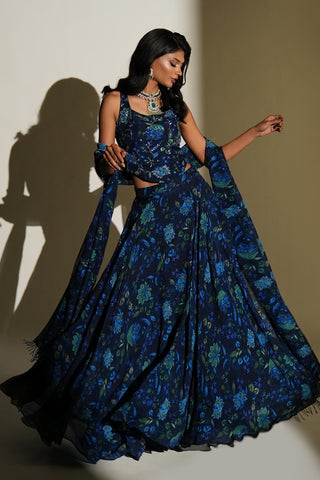 Lehenga Set Indian Wedding - Blue Inara Lehenga by Kiyohra