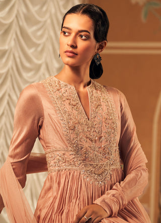 Pink naqsh hunar anarkali set