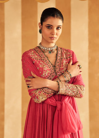 Pink aalam hunar anarkali set