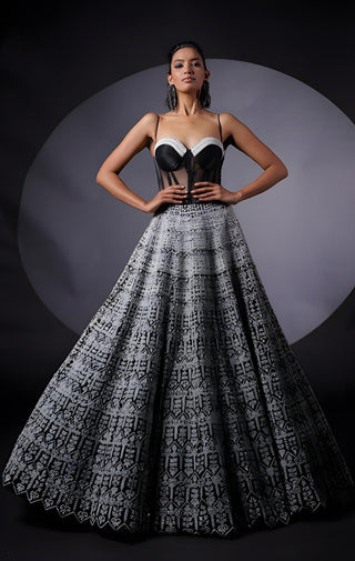 Black brielle lehenga set