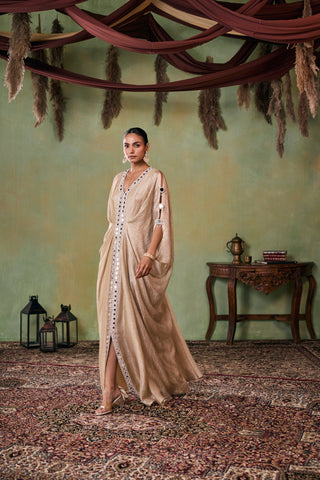 Kaftan for Indian Wedding - Gold Ayela Kaftan by Seema Thukral at Mrs. G