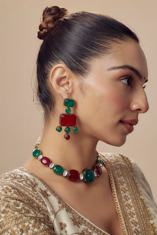 Choker Set Contemporary Wear Deepika Multicolor Jewelry by Vivinia by Vidhi Mehra