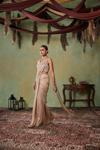 Saree Set for Indian Wedding - Gold Aurelia Saree Set by Seema Thukral at Mrs. G