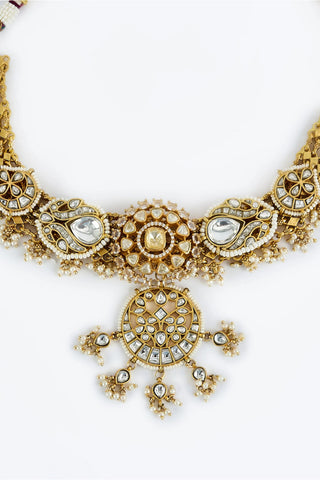 Choker Set Indian Wedding Gold Samira Polki Necklace by Vivinia by Vidhi Mehra