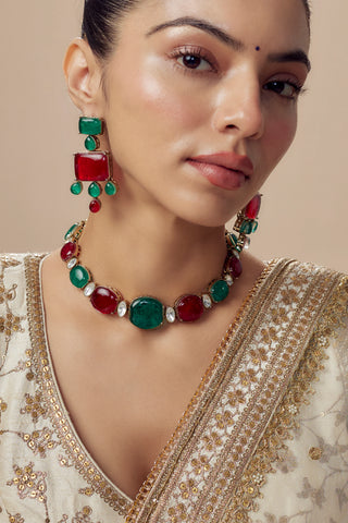 Choker Set Contemporary Wear Deepika Multicolor Jewelry by Vivinia by Vidhi Mehra